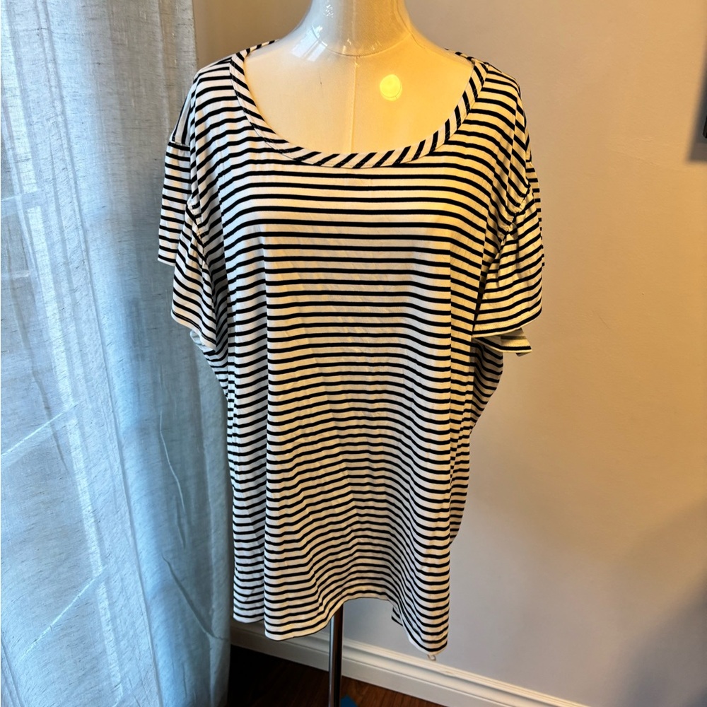 Striped Black and White Women's Top